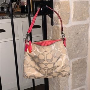 Coach Pink & Cream Shoulder Purse